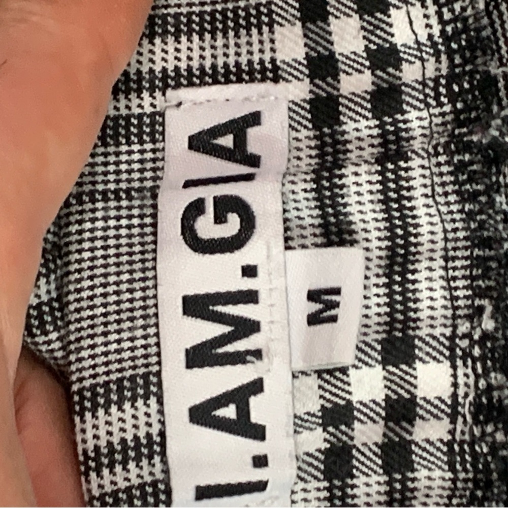 I.AM.GIA High Waist Plaid Cobain Pants Joggers Black White Tartan Women’s Size M - Picture 2 of 13